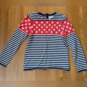 Modcloth Sz M Striped and Polka Dot Long Sleeve Sweater